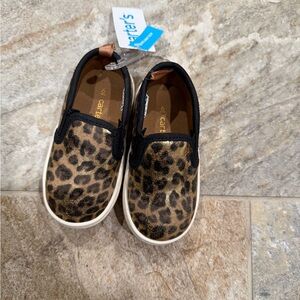 Carter's Black and Brown Leopard Kids Sneakers